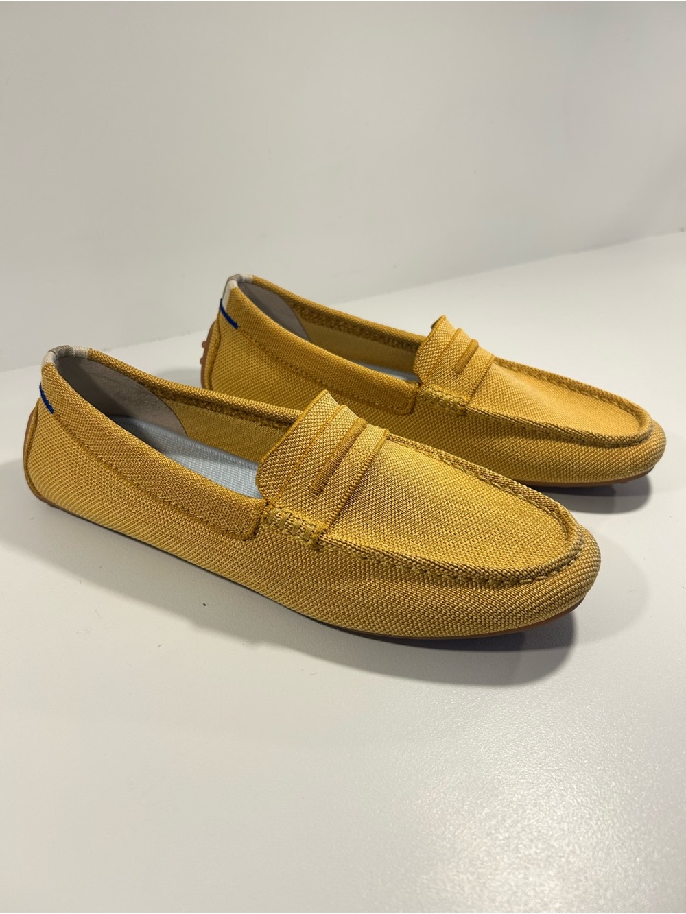 Rothy’s Driver Loafers Mustard Yellow Knit Slip On Flats Womens 9.5